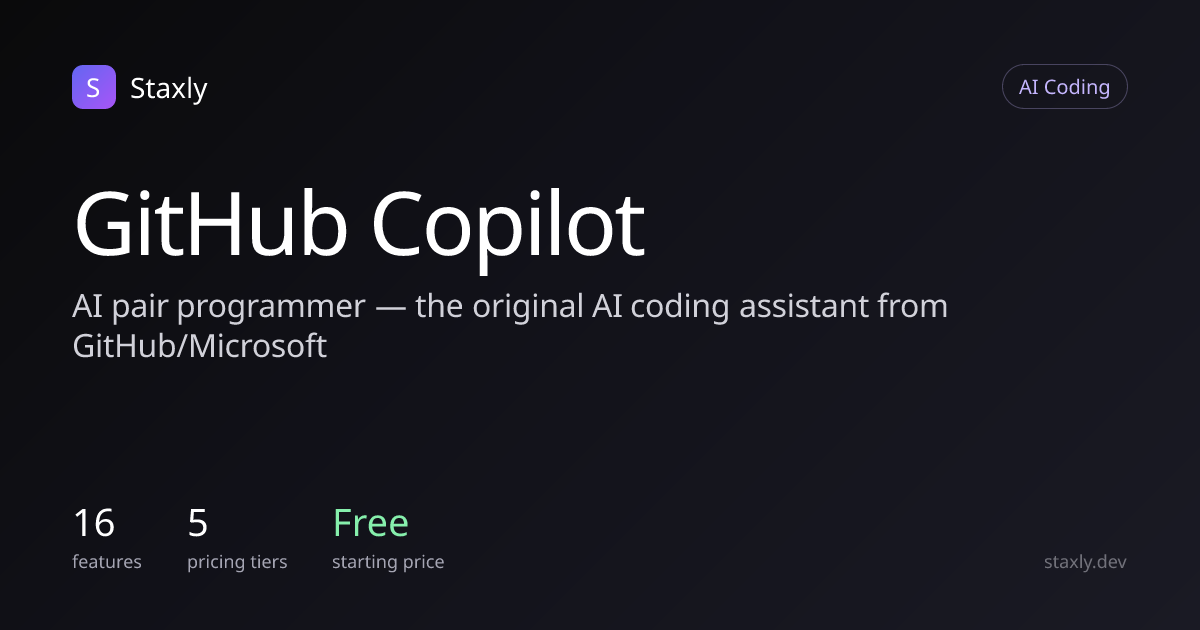 GitHub Copilot pricing, quotas, and features · Staxly